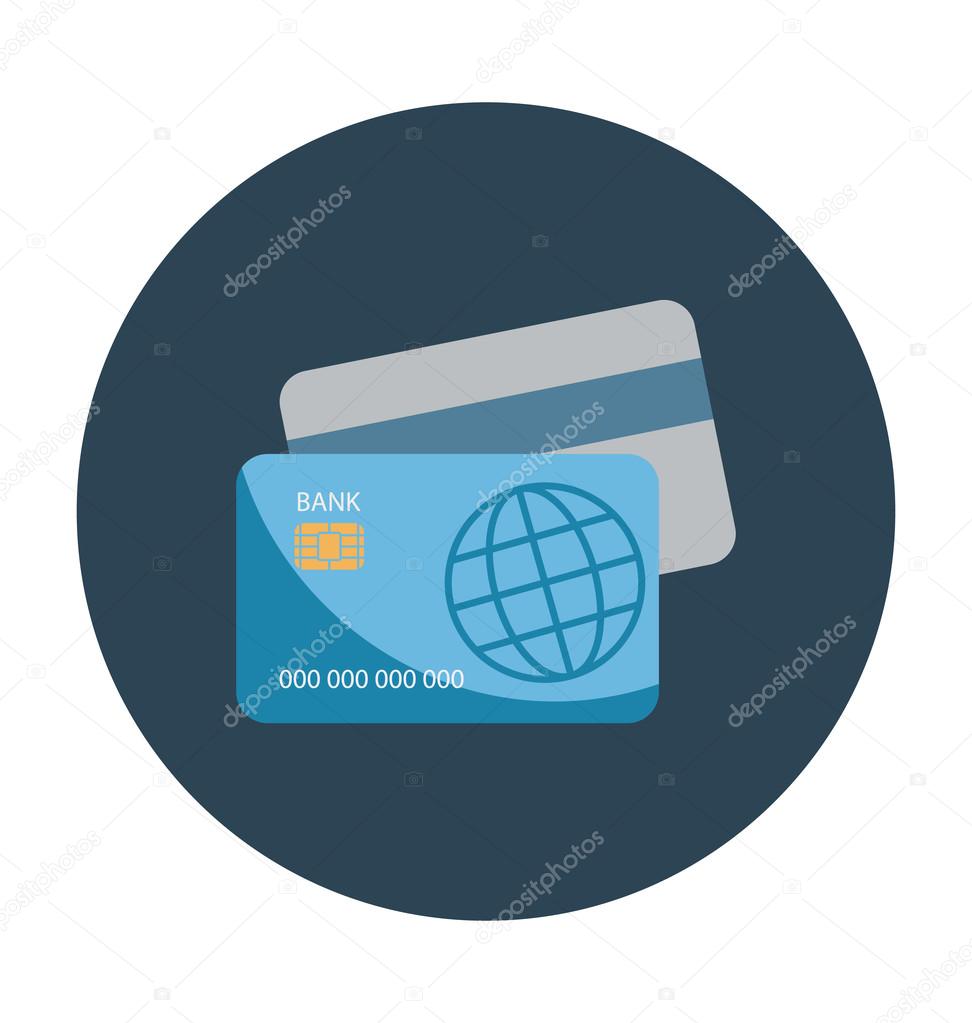 Credit Card Colored Vector Illustration