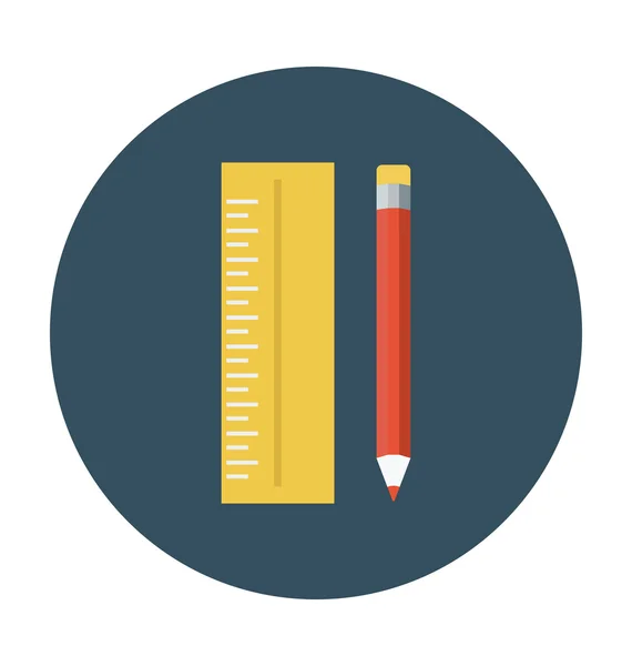 Pencil Ruler Colored Vector Illustration — Stock Vector