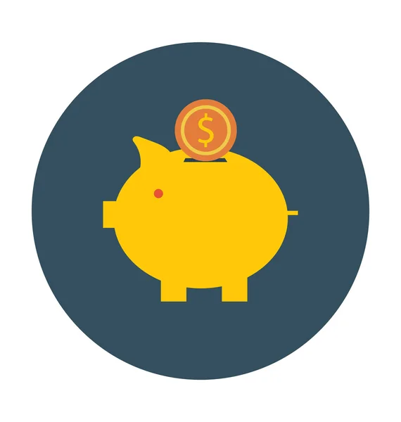 Piggy Bank Color Vector Ilustración — Vector de stock