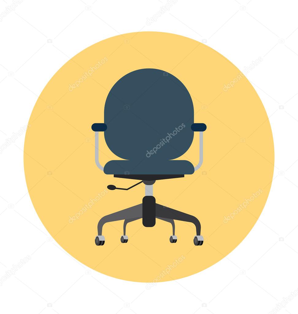 Swivel Chair Colored Vector Illustration