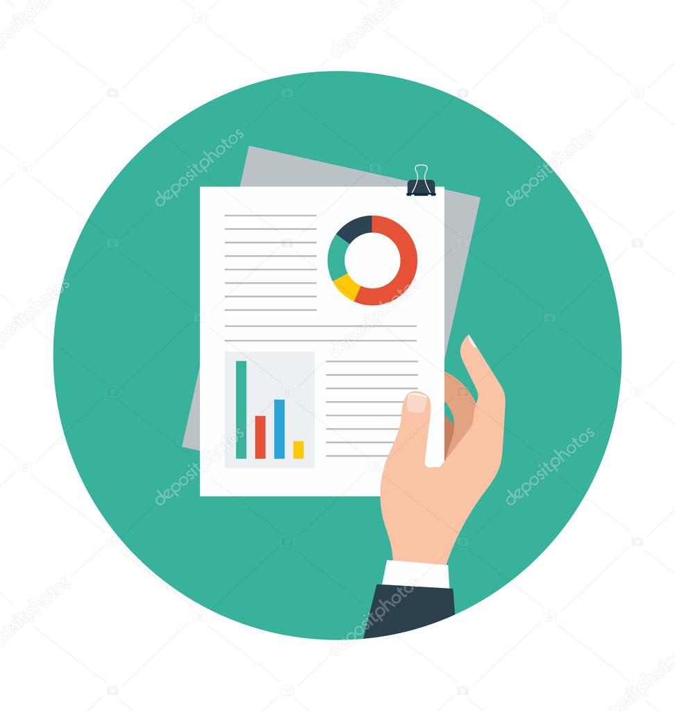 Business Reports Colored Vector Illustration