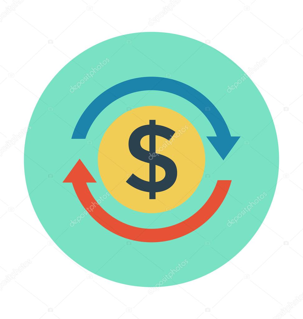 Currency Value Colored Vector Illustration