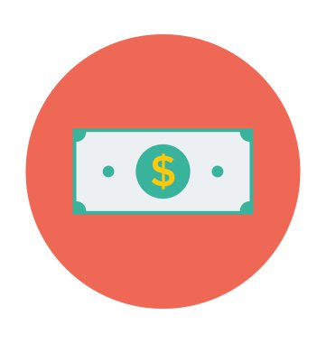 Para birimi Not vektör çizim renkli