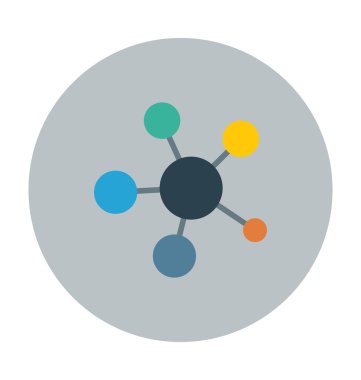 Molekülleri renkli vektör simgesi