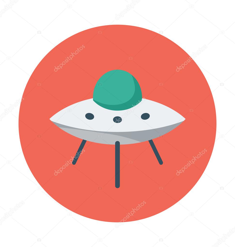 Alien Spacecraft Colored Vector Icon