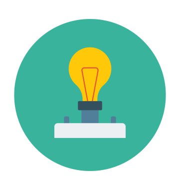 Elektrikli ampul renkli vektör simgesi