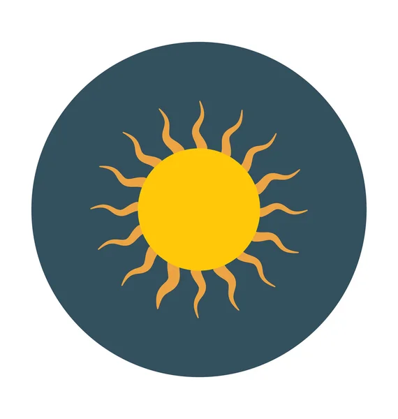 Icono de vector de color sol — Vector de stock