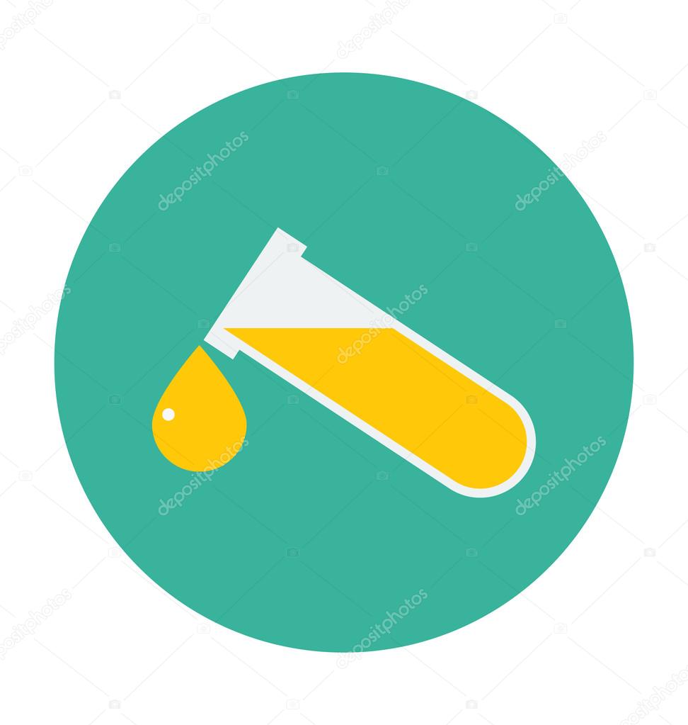 Test Tube Colored Vector Icon