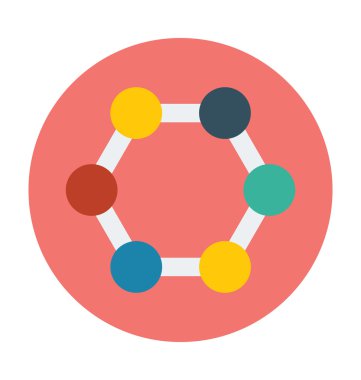 Moleküler yapısı renkli vektör simgesi