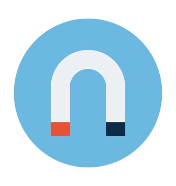 Mıknatıs renkli vektör simgesi