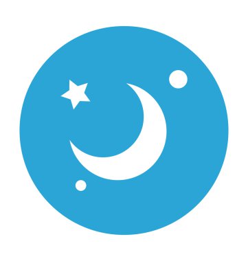 Gece renkli vektör simgesi