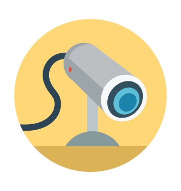 Güvenlik kamerası vektör çizim renkli