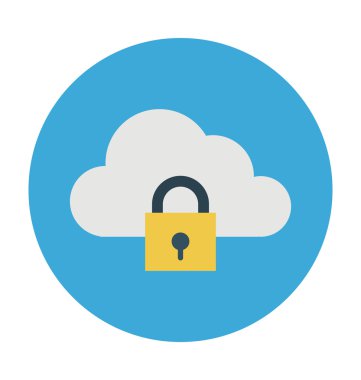 Bulut güvenlik renkli vektör çizim