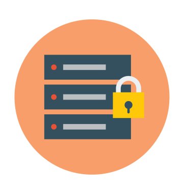 Server kilit vektör çizim renkli