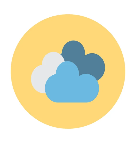 Clouds Colored Vector Icon — Stock Vector