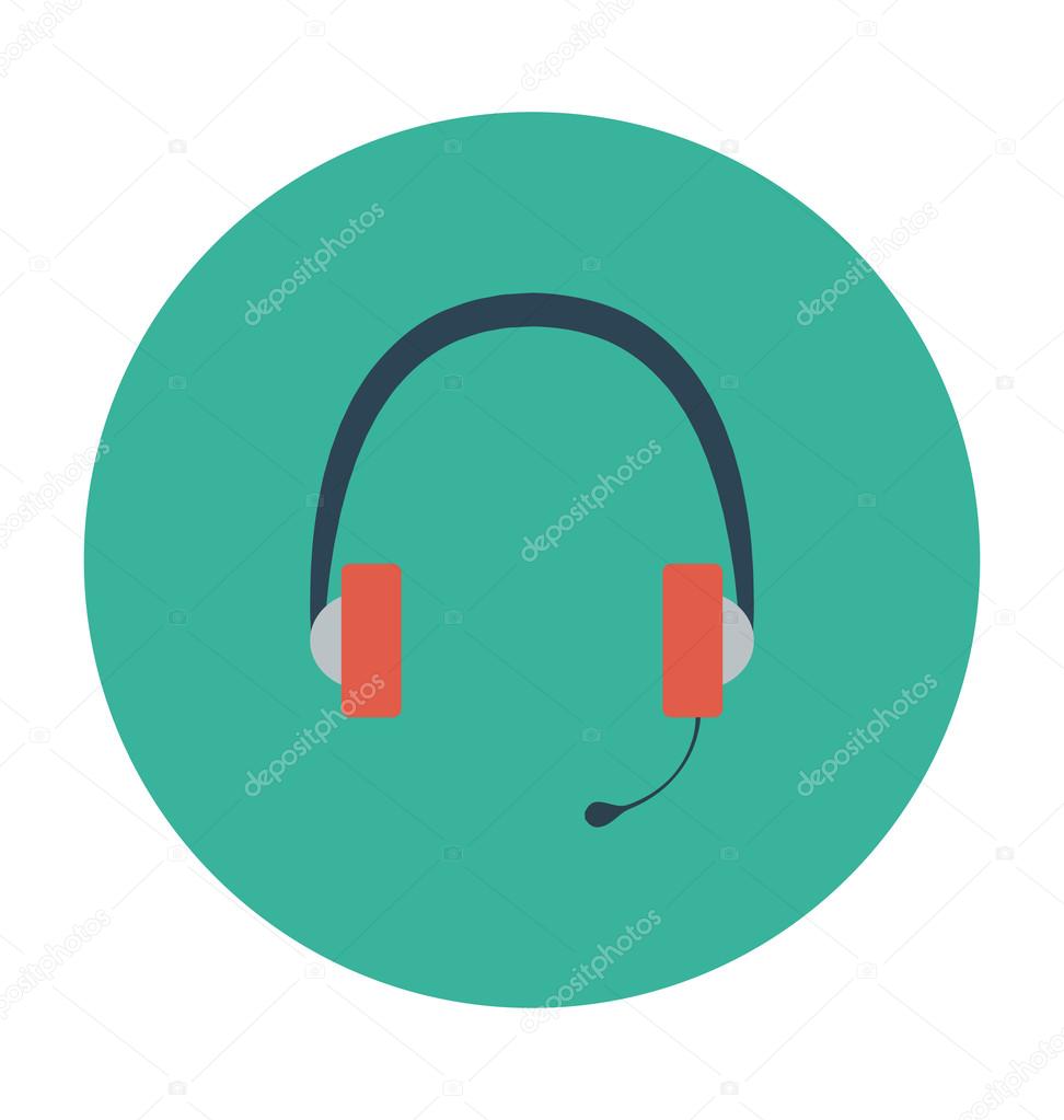 Headphones Colored Vector Icon