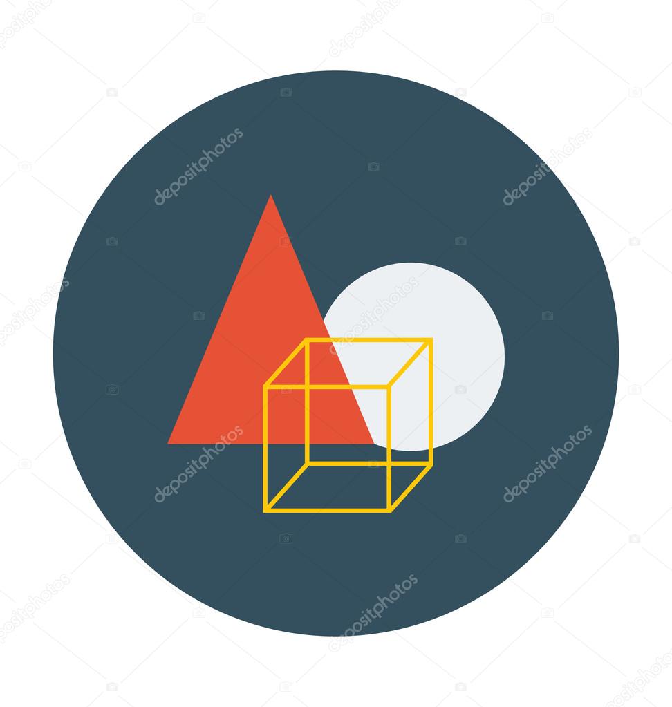 Geometrical Shapes Colored Vector Icon