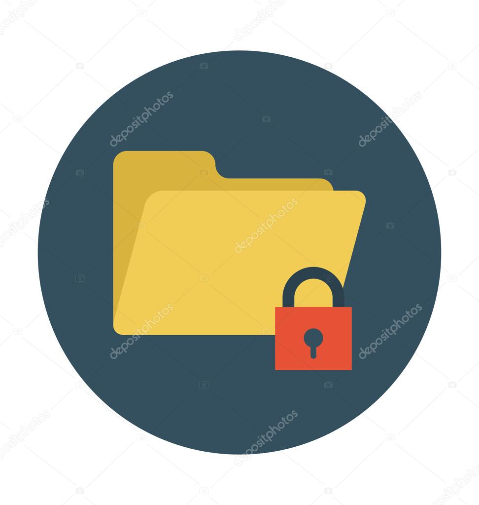 Folder Protection Colored Vector Illustration