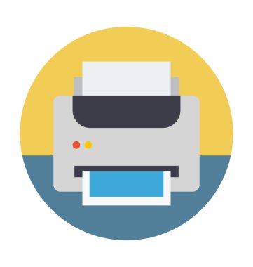 Vektör çizim yazıcı renkli