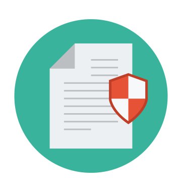 Belge kalkan vektör çizim renkli