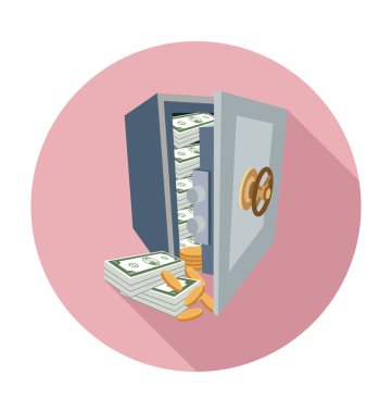 Banka kasasındaki vektör çizim renkli
