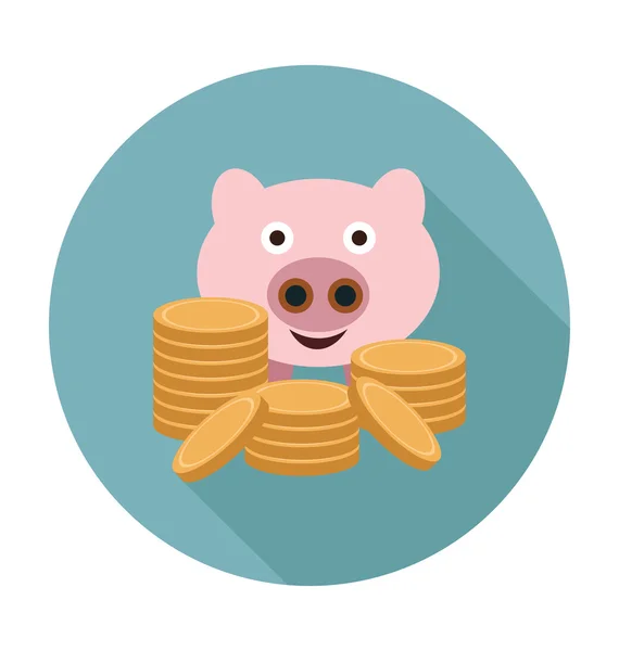 Piggy Bank Color Vector Ilustración — Archivo Imágenes Vectoriales