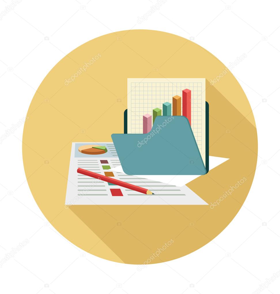 Business Report Colored Vector Illustration