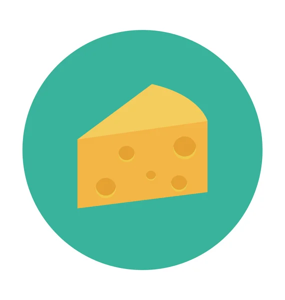 Icono de Vector de color queso — Vector de stock