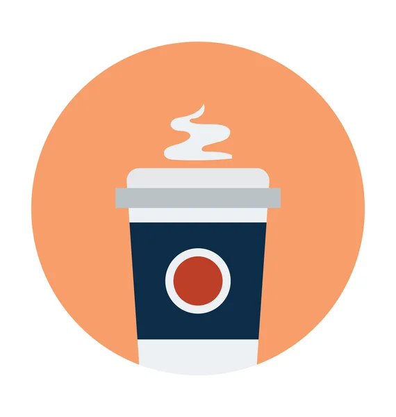 Copo de café colorido vetor ícone — Vetor de Stock