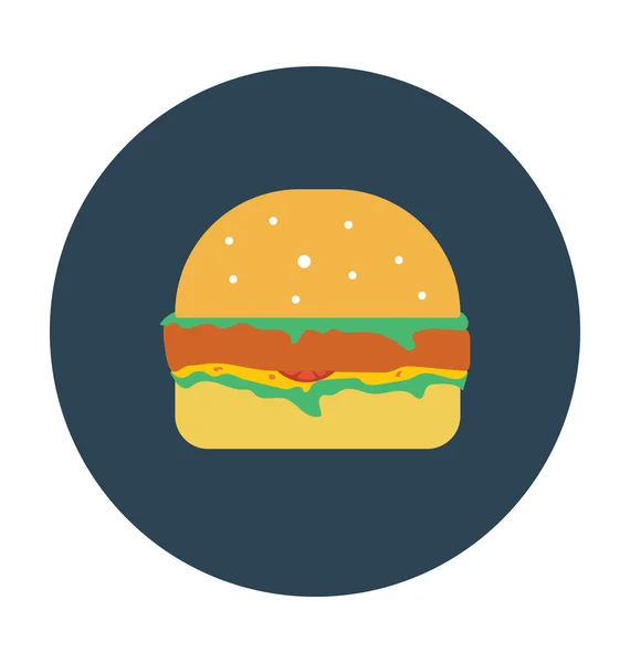 Burger Colored Vector Icon — Stock Vector