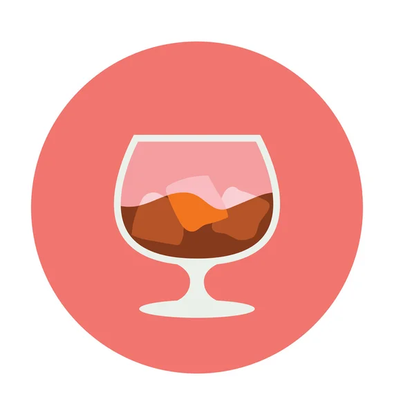 Wine Glass Colored Vector Icon — Stock Vector