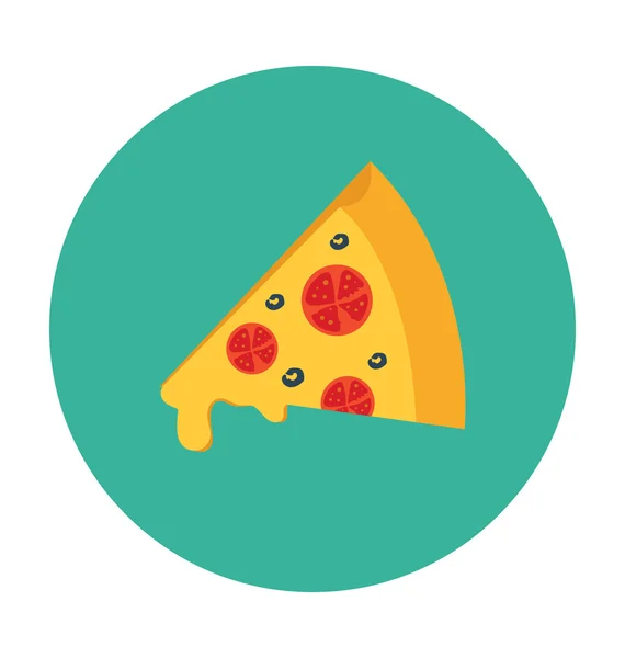 Pizza gekleurde Vector Icon — Stockvector