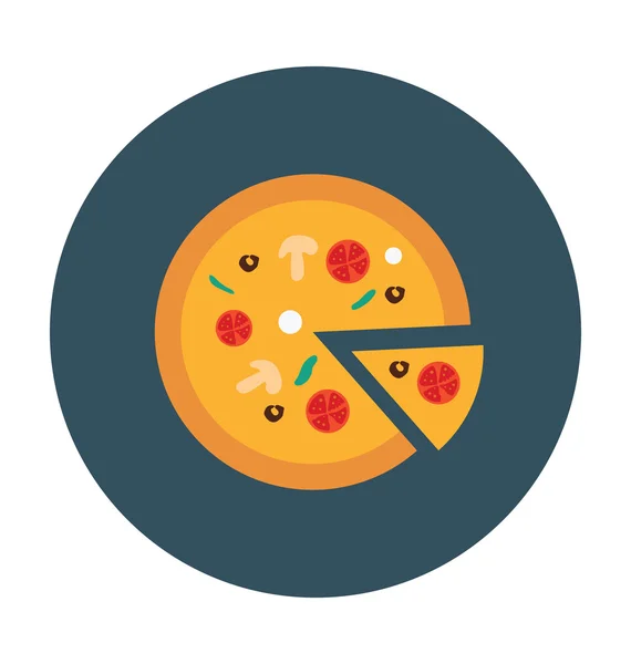 Pizza color Vector icono — Vector de stock
