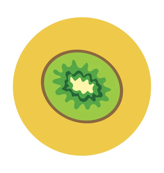 Kiwi rebanada de color Vector icono — Vector de stock