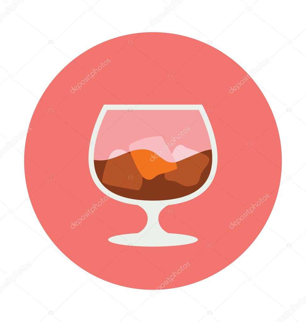 Wine Glass Colored Vector Icon