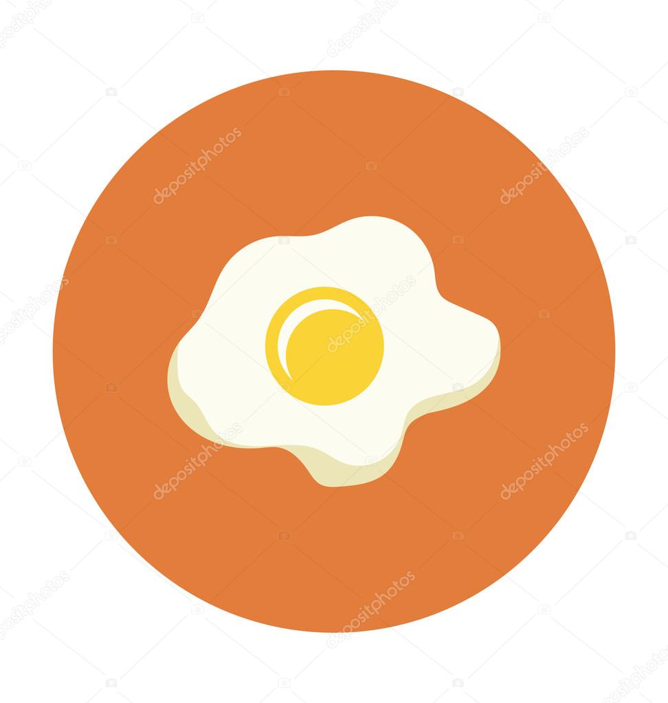 Fried Egg Colored Vector Icon