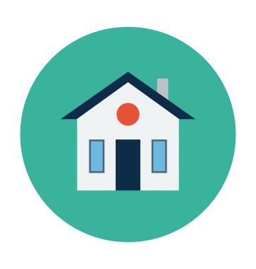 Ev renkli vektör çizim