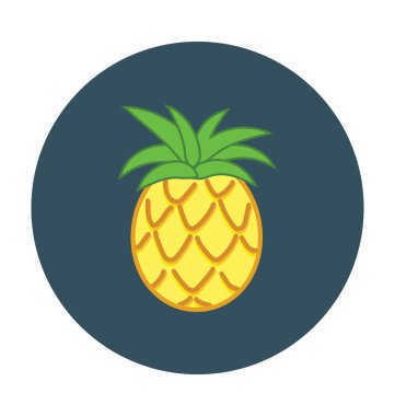 Ananas renkli vektör simgesi