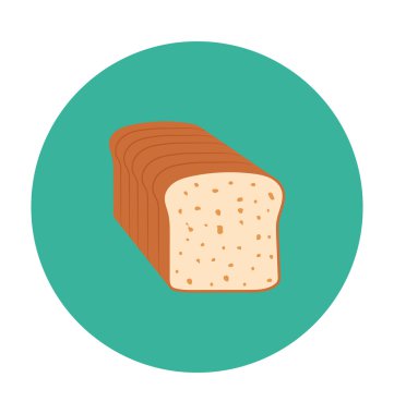 Ekmek somun renkli vektör simgesi