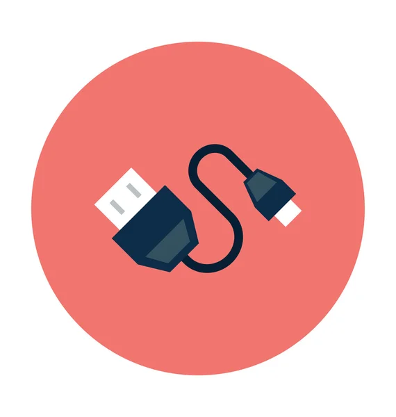 Usb-Kabel farbige Vektorillustration — Stockvektor