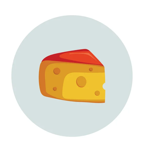 Ícone de vetor colorido de queijo — Vetor de Stock