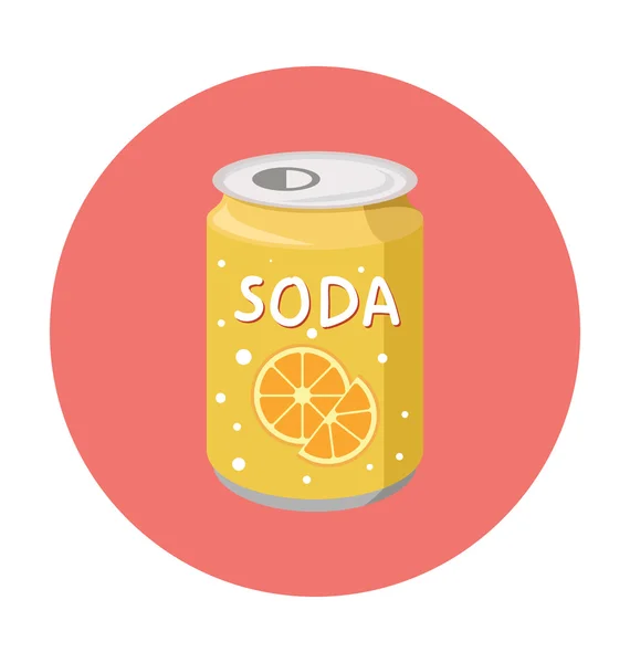 Soda estaño coloreado Vector icono — Vector de stock