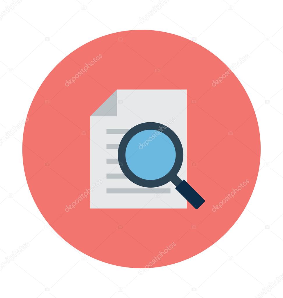 Search Document Colored Vector Illustration
