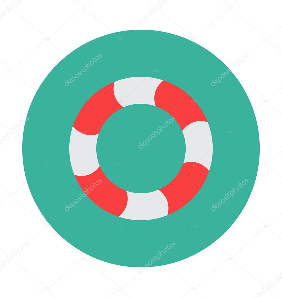 Life Ring Colored Vector Illustration
