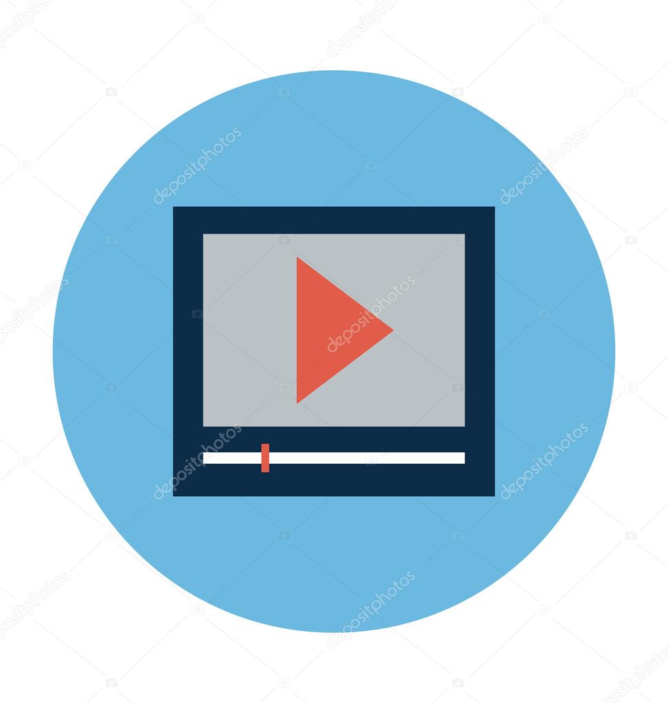 Video Player Colored Vector Illustration