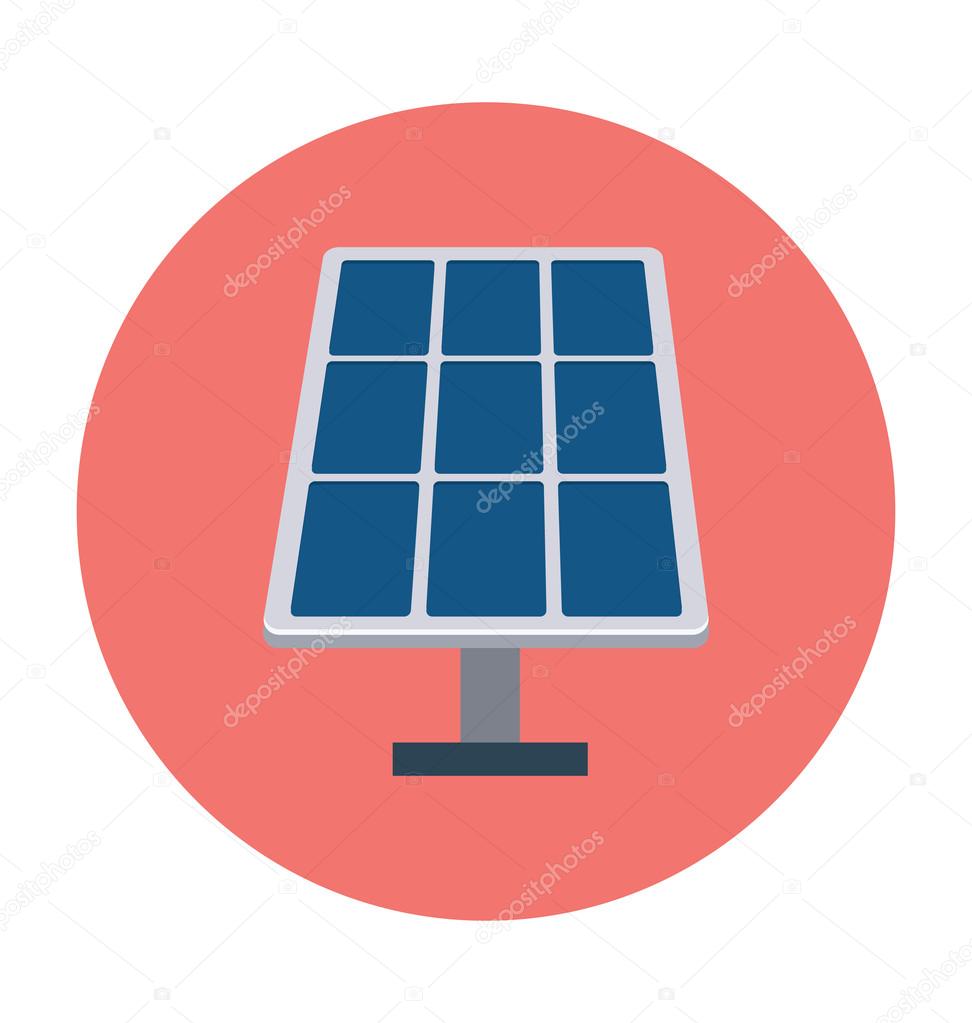 Solar Panel Colored Vector Illustration