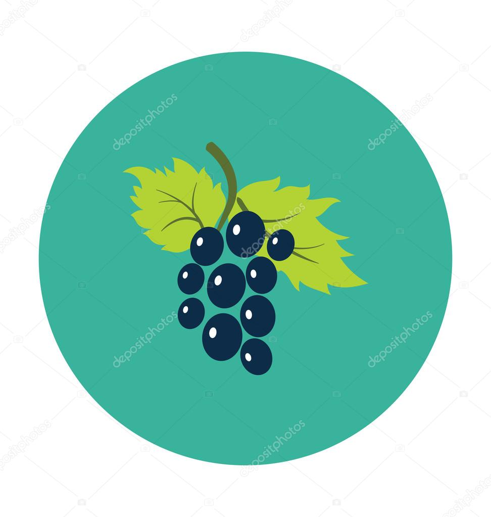 Grapes Colored Vector Icon