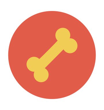 Köpek kemik renkli vektör simgesi