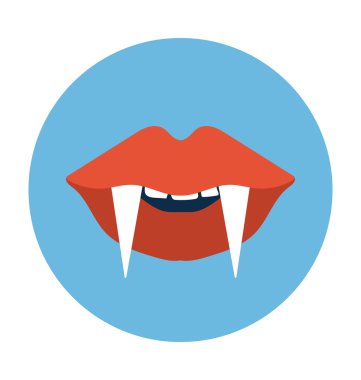 İblis ağız renkli vektör simgesi