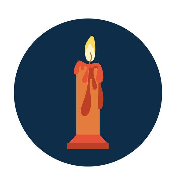 Icona vettoriale colorata candela di Halloween — Vettoriale Stock